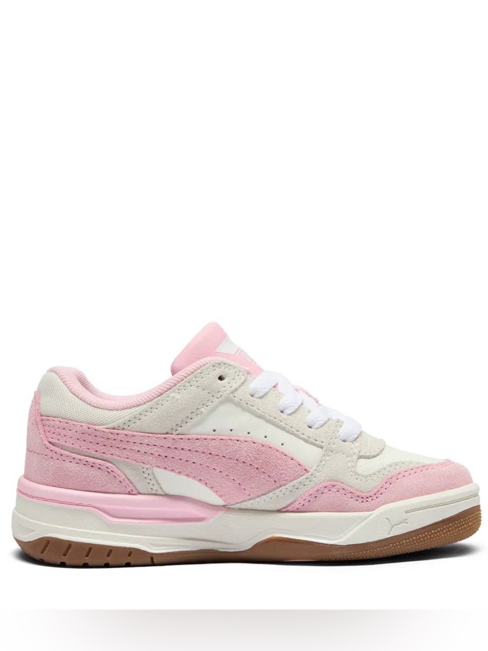 Puma Women's Pink and White Court-Style Sneakers